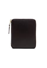 COMME des GARCONS Zip Fold Wallet in Black, view 1, click to view large image.