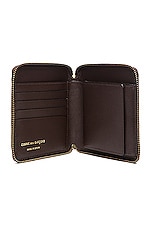 COMME des GARCONS Star Embossed Zip Fold Wallet in Brown, view 4, click to view large image.