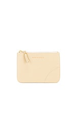 COMME des GARCONS Classic Leather Zip Wallet in White, view 1, click to view large image.