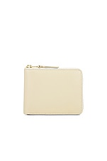 COMME des GARCONS Classic Leather Zip Wallet in White, view 1, click to view large image.