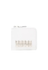 COMME des GARCONS Studded Leather Zip Wallet in White, view 1, click to view large image.