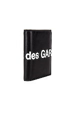 COMME des GARCONS Huge Logo Wallet in Black, view 3, click to view large image.