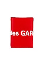 COMME des GARCONS Huge Logo Wallet in Red, view 1, click to view large image.