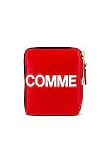COMME des GARCONS Huge Logo Wallet in Red, view 2, click to view large image.