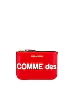 COMME des GARCONS Huge Logo Wallet in Red, view 1, click to view large image.