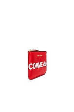 COMME des GARCONS Huge Logo Wallet in Red, view 3, click to view large image.