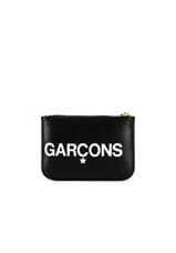 COMME des GARCONS Huge Logo Wallet in Black, view 2, click to view large image.