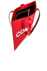 COMME des GARCONS Huge Logo Tote Bag in Red, view 4, click to view large image.
