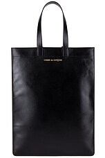 COMME des GARCONS Classic Leather Line B Tote Bag in Black, view 1, click to view large image.