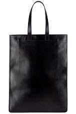 COMME des GARCONS Classic Leather Line B Tote Bag in Black, view 2, click to view large image.