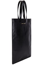COMME des GARCONS Classic Leather Line B Tote Bag in Black, view 3, click to view large image.