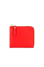COMME des GARCONS Classic Leather Zip Wallet in Orange, view 1, click to view large image.