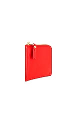 COMME des GARCONS Classic Leather Zip Wallet in Orange, view 3, click to view large image.