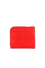 COMME des GARCONS Embossed Zip Wallet in Orange, view 2, click to view large image.