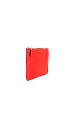 COMME des GARCONS Classic Leather Pouch in Orange, view 3, click to view large image.