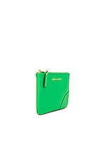 COMME des GARCONS Classic Leather Zip Wallet in Green, view 3, click to view large image.