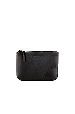 COMME des GARCONS Very Black Leather Zip Wallet in Black, view 1, click to view large image.
