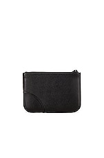 COMME des GARCONS Very Black Leather Zip Wallet in Black, view 2, click to view large image.