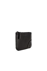COMME des GARCONS Very Black Leather Zip Wallet in Black, view 3, click to view large image.