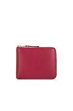 COMME des GARCONS Classic Leather Zip Wallet in Red, view 1, click to view large image.