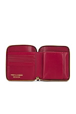 COMME des GARCONS Embossed Leather Zip Wallet in Red, view 4, click to view large image.