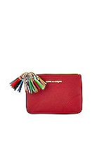 COMME des GARCONS Zipper Pull Wallet in Red, view 1, click to view large image.