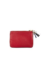COMME des GARCONS Zipper Pull Wallet in Red, view 2, click to view large image.