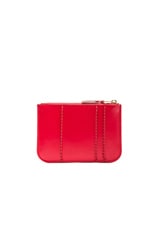 COMME des GARCONS Raised Spike Small Pouch in Red, view 2, click to view large image.