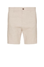 Club Monaco Baxter Stripe Short in Taupe, view 1, click to view large image.