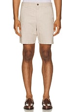 Club Monaco Baxter Stripe Short in Taupe, view 4, click to view large image.