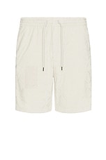 Club Monaco Jacquard Toweling Short in Ancient Scroll, view 1, click to view large image.