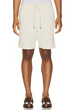 Club Monaco Jacquard Toweling Short in Ancient Scroll, view 4, click to view large image.