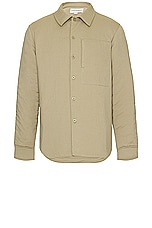 Club Monaco Cloud Lounge Shirt Jacket in Camel, view 1, click to view large image.