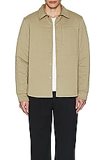 Club Monaco Cloud Lounge Shirt Jacket in Camel, view 3, click to view large image.