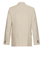 Club Monaco Tech Linen Suit Blazer in Light Khaki Mix, view 2, click to view large image.