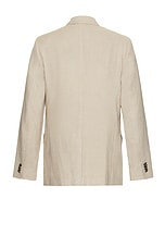 Club Monaco Tech Linen Suit Blazer in Light Khaki Mix, view 2, click to view large image.