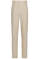 Club Monaco Tech Linen Suit Trouser in Light Khaki Mix, view 1, click to view large image.
