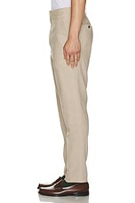 Club Monaco Tech Linen Suit Trouser in Light Khaki Mix, view 4, click to view large image.