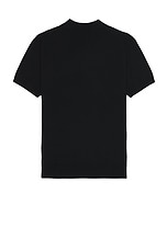 Club Monaco Tech Johnny Collar Polo in Black, view 2, click to view large image.