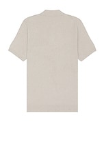 Club Monaco Short Sleeve Micro Boucle Shirt in Paloma, view 2, click to view large image.