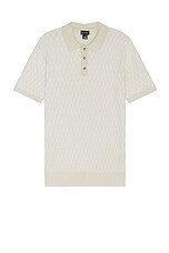 Club Monaco Plaited Diamond Polo in Khaki Base, view 1, click to view large image.