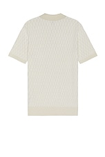 Club Monaco Plaited Diamond Polo in Khaki Base, view 2, click to view large image.