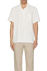 Club Monaco Terry Polo in White, view 3, click to view large image.