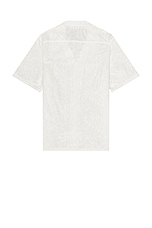 Club Monaco Short Sleeve Eyelet Shirt in White, view 2, click to view large image.