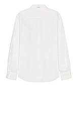 Club Monaco Oxford Solid Long Sleeve Shirt in White, view 2, click to view large image.