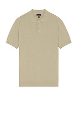 Club Monaco Short Sleeve Boucle Polo in Khaki, view 1, click to view large image.