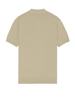 Club Monaco Short Sleeve Boucle Polo in Khaki, view 2, click to view large image.