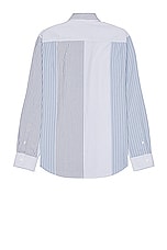 Club Monaco Multi Stripe Long Sleeve Shirt in Blue Mix, view 2, click to view large image.