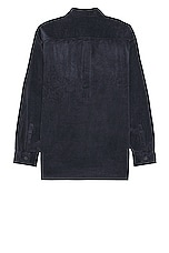 Club Monaco Wide Wale Corduroy Long Sleeve Shirt in Blue, view 2, click to view large image.