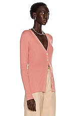 CO Ribbed Cardigan in Dusty Pink, view 3, click to view large image.